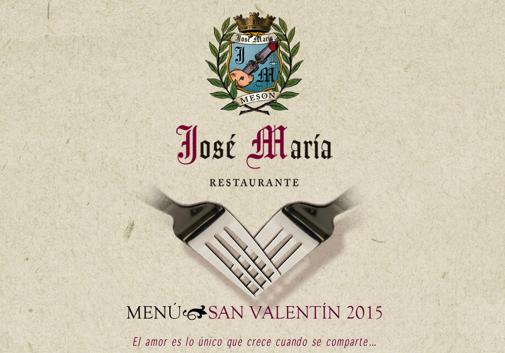 Menú San Valentín 2015 en Restaurante José María