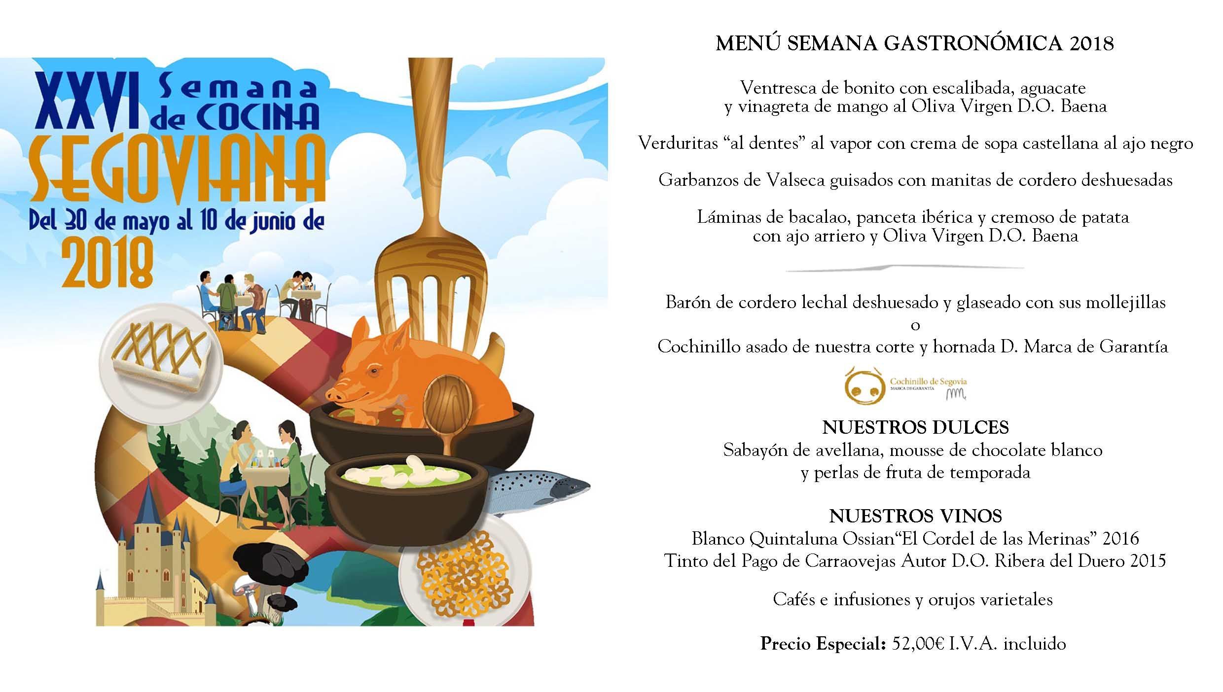 XXVI Semana de la Cocina Segoviana 2018 en el Restaurante José María