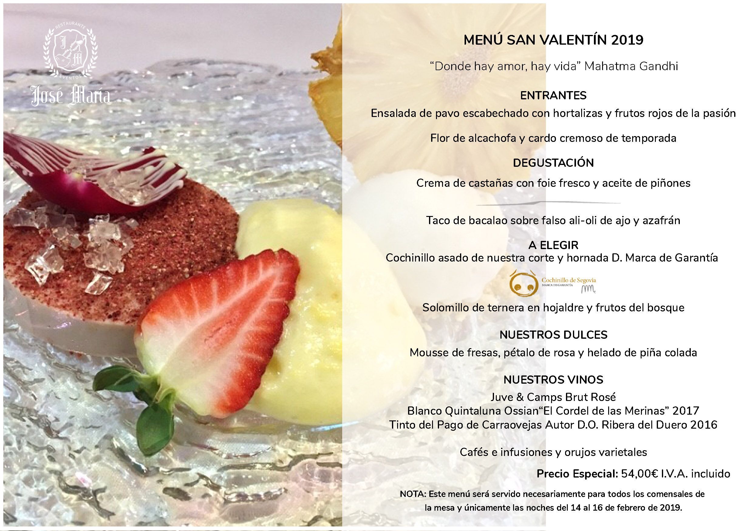 MENU SAN VALENTIN MENU SAN VALENTIN 2019-RESTAURANTE-JOSE-MARIA